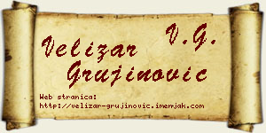 Velizar Grujinović vizit kartica